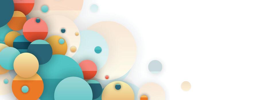 abstract background with color circles and dots vector