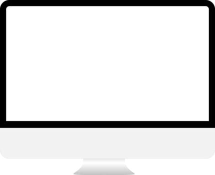 A computer monitor with a blank screen vector