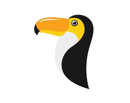 Toucan Bird visualized with Simple Illustration Style vector
