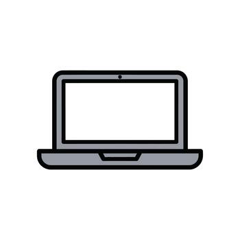 ordenador portátil icono, computadora tecnología, digital dispositivo, ilustración, computadora icono vector