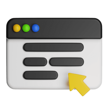 navegador janela com cursor clicando interface elementos png
