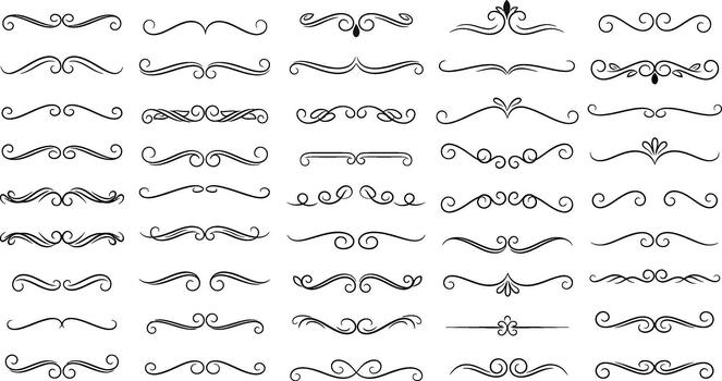 Decorative flourish and elegant scrollwork elements for elegant design projects vector
