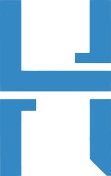 Abstract blue geometric graphic with a modern, fragmented design on a white background, ideal for contemporary concepts and digital aesthetics in a versatile illustration vector