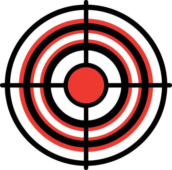 Target Icon A Striking Red and Black Bullseye for Precision and Accuracy vector