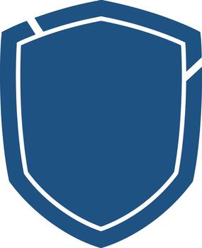 Modern blue shield icon representing digital security, data protection, and online privacy. A clean graphic symbolizing defense and safety for various applications vector
