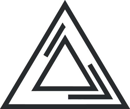 Dynamic geometric triangle design featuring nested outlines, perfect for abstract branding, modern logos, and versatile graphic identity elements for professional projects vector