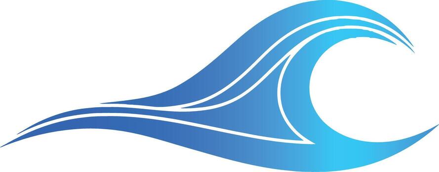 Stylized Blue Wave Asset Artistic Ocean Element for Design and Graphics vector