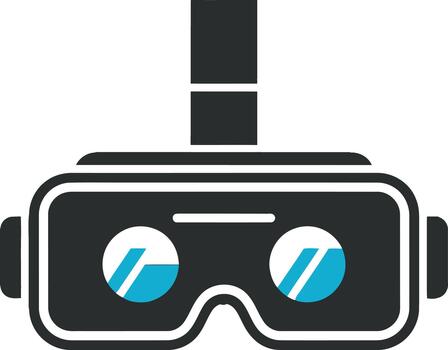 virtual realidad auriculares icono en un minimalista plano diseño. un sencillo gráfico representando inmersivo tecnología y digital simulación vector