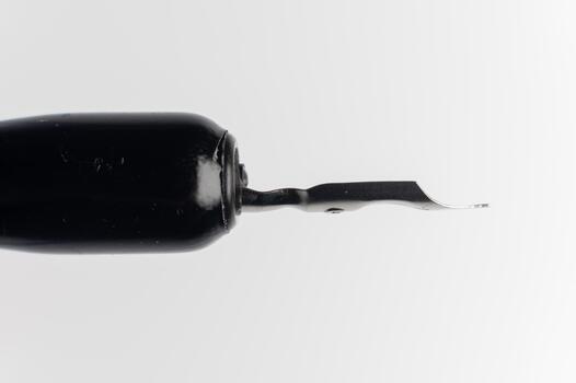 fountain pen tip on a white background, macro, can be used as a concept for a signature or contract. A modern fountain pen example for a beginner photo