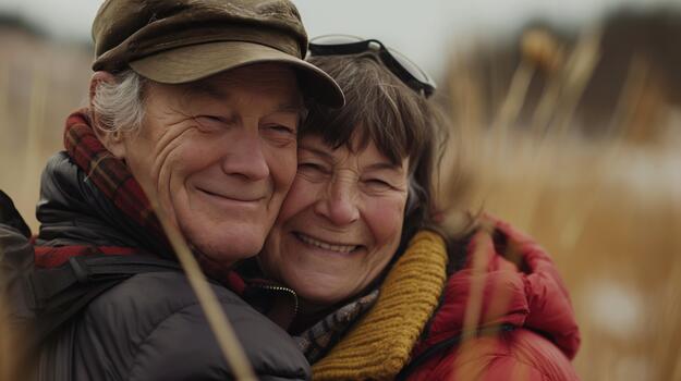 A Joyful Couple Embraces Each Other in Natural Light, Celebrating Love on Valentine's Day photo