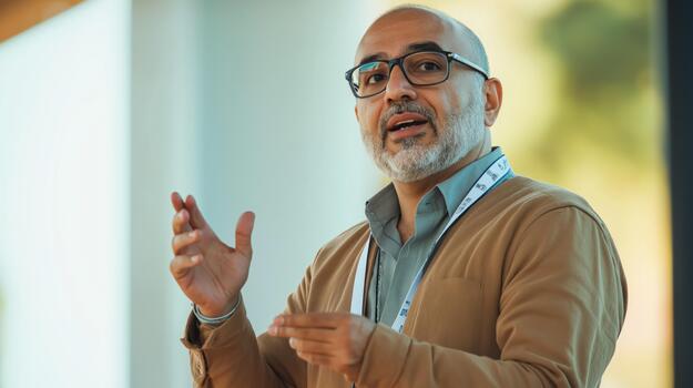A Man Shares Key Insights During an Environmental Conference in London photo