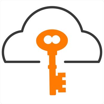 nube y informática icono en naranja línea color vector
