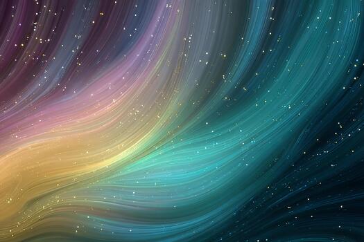Cosmic aurora gradient effect in swirling patterns with glowing stars on a vivid abstract wallpaper photo