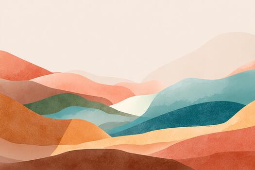moderno mínimo colinas en suave color capas creando un sereno natural resumen composición diseño foto