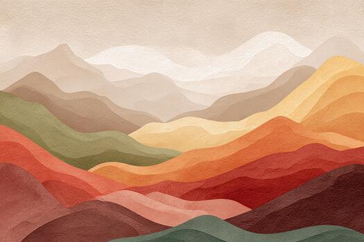 mínimo naturaleza colinas con suave color bloquear capas creando un calma sereno resumen paisaje fondo de pantalla foto