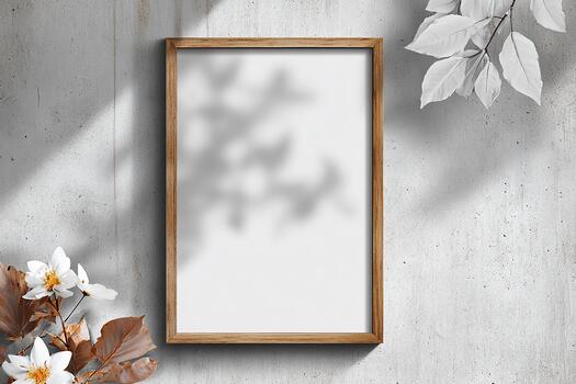 Minimal digital canvas frame displayed on a white desktop surface with simple bright modern design photo