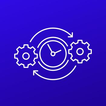 eficiencia, eficiente proceso icono, lineal vector