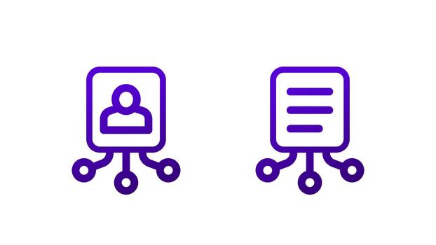 collect user data icons, line design vector