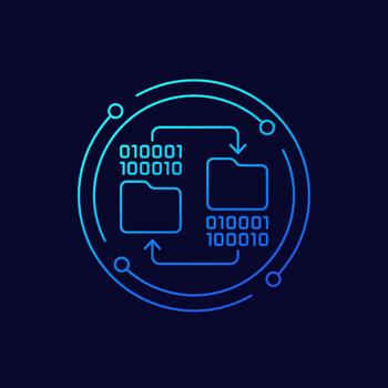 Copiar archivo carpeta icono, lineal diseño vector