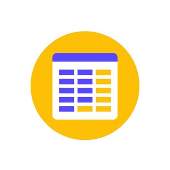 online spreadsheet editor icon, flat design vector