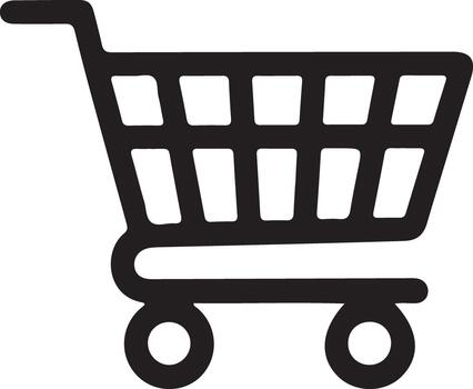 ShopEase A Minimal Shopping Cart Icon Symbolizing Simplicity and Style vector
