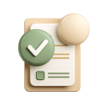 3d documento icona con verde segno di spunta per riuscito compito completamento e approvazione isolato su trasparente sfondo png