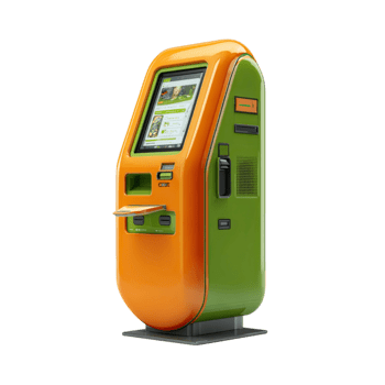 moderno Fai da te chiosco con touch screen Schermo, carta lettore, e biglietto distributore isolato su trasparente sfondo png