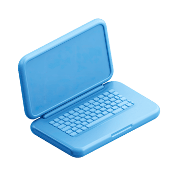 azul computador portátil computador ícone com aberto tela e teclado para tecnologia conceitos isolado em transparente fundo png