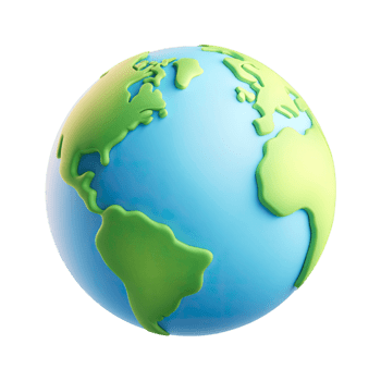 3d icona di pianeta terra mostrando continenti e oceani con liscio ombreggiatura isolato su trasparente sfondo png