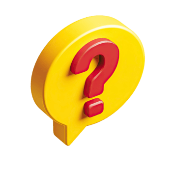 3d Symbol von ein Gelb Rede Blase mit ein rot Frage Kennzeichen Innerhalb isoliert auf transparent Hintergrund png