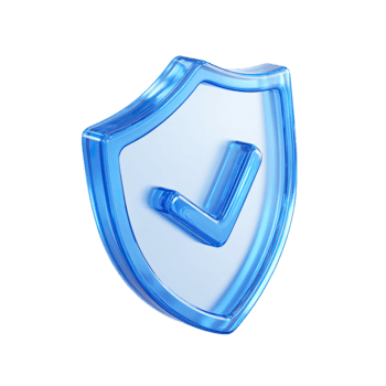 3d icono de un azul proteger con un marca de verificación dentro simbolizando seguridad y verificación aislado en transparente antecedentes png
