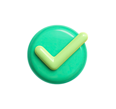 3d icona di un' verde segno di spunta pulsante indicando approvazione o completamento isolato su trasparente sfondo png