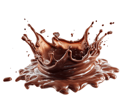 cioccolato liquido spruzzo corona la creazione di un' dinamico onda effetto per cibo e bevanda concetti isolato su trasparente sfondo png