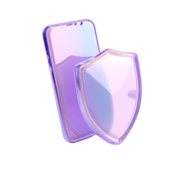 moderno smartphone e scudo icona che rappresentano digitale dati protezione e in linea sicurezza isolato su trasparente sfondo png