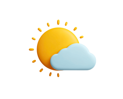 3d sole icona parzialmente nascosto di un' morbido nube che rappresentano in parte nuvoloso tempo metereologico isolato su trasparente sfondo png