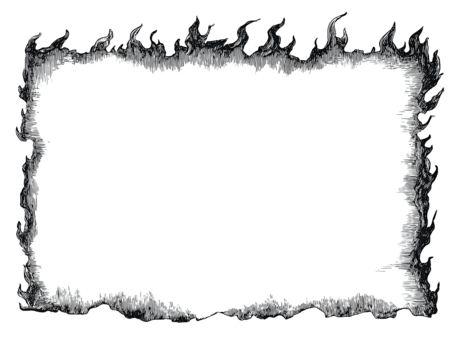 bruciato carta telaio confine con cencioso bordi e carbonizzato effetto isolato su trasparente sfondo png