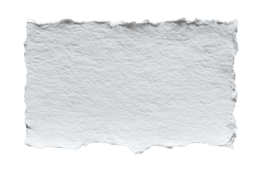 White paper with rough torn edges and a visible fibrous surface suitable for notes isolated on transparent background png