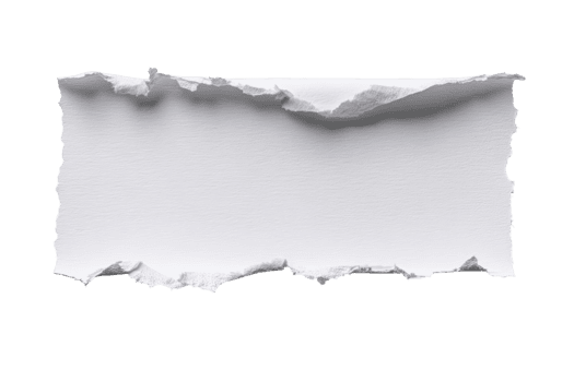 Rasgado blanco papel rectángulo con harapiento bordes y áspero superficie aislado en transparente antecedentes png