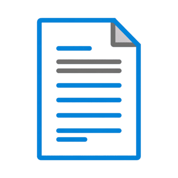 Document icon featuring blue border and text lines with folded corner isolated on transparent background png