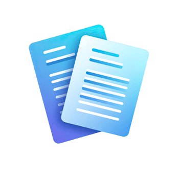 dois gradiente azul documento ícones representando arquivos ou dados gestão isolado em transparente fundo png