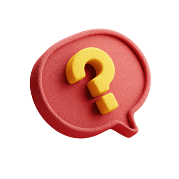 3D question mark symbol in red speech bubble icon representing query or information isolated on transparent background png
