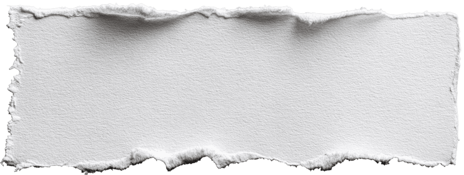 White paper torn edge strip with rough uneven borders for message isolated on transparent background png