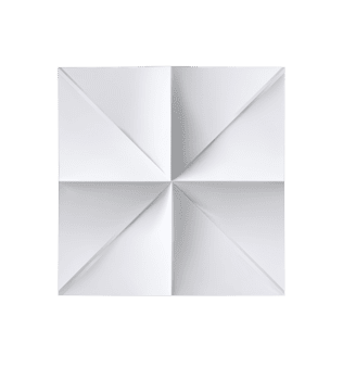 bianca piegato carta piazza con preciso geometrico pieghe e delicato ombra isolato su trasparente sfondo png