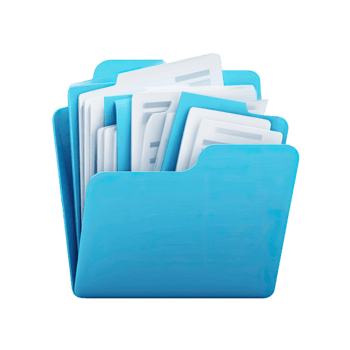 azul pasta ícone preenchidas com documentos representando dados organização e Arquivo gestão isolado em transparente fundo png