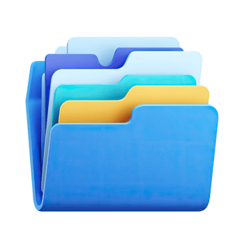 apilar de seis vistoso 3d prestados carpetas simbolizando organizado digital datos y archivo administración aislado en transparente antecedentes png