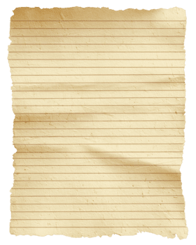 vecchio foderato carta foglio con strappato cencioso bordi e Vintage ▾ afflitto struttura isolato su trasparente sfondo png