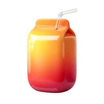 3d geven van een levendig helling sap doos met een rietje tegen een transparant achtergrond png