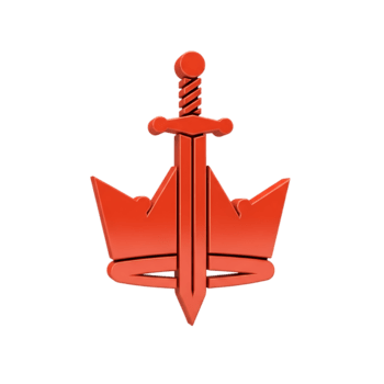 real espada e coroa emblema dentro 3d estilo adequado para logotipo Projeto e branding png