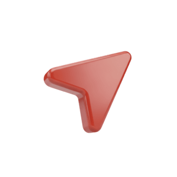 lustroso vermelho 3d seta ícone em uma transparente fundo para navegação e Projeto png