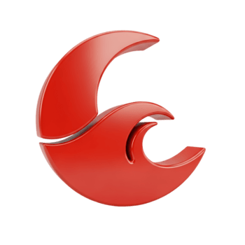 elegante rosso 3d icona di un' onda che rappresentano grafico design su un' trasparente sfondo png